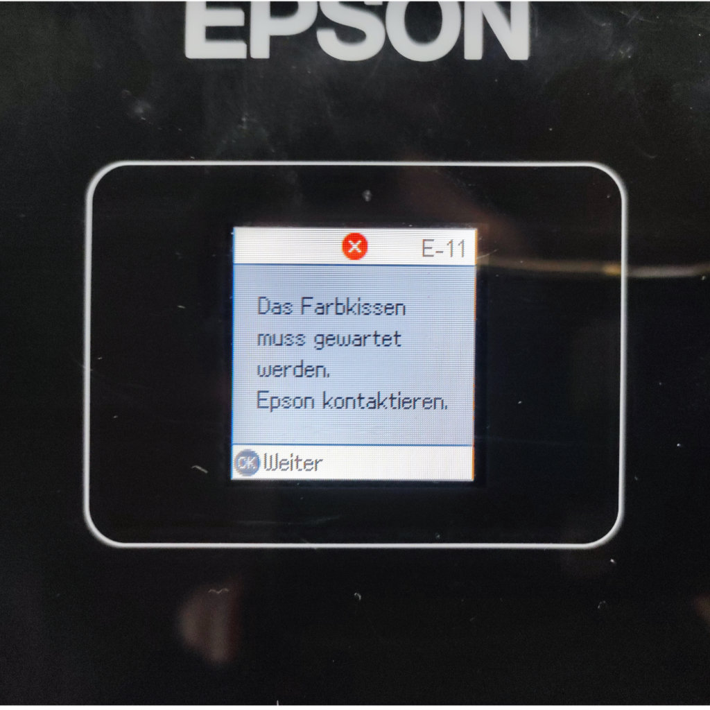 „Ein Farbkissen muss gewartet werden.