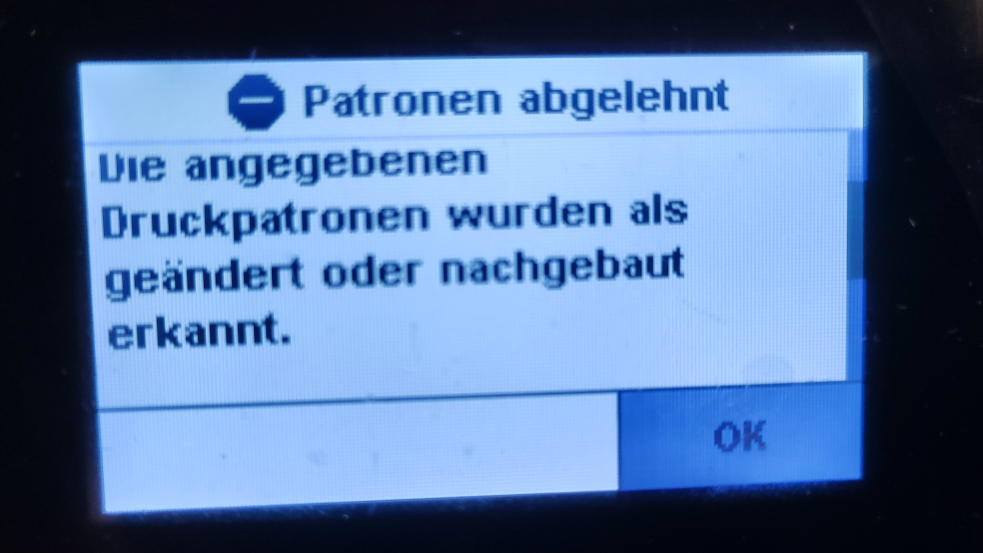 Selbst nachfüllen wird unterbunden!