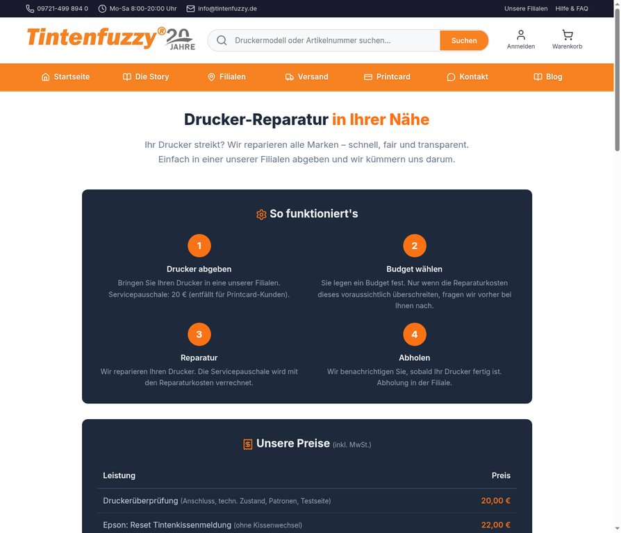 Drucker-Reparatur Service bei Tintenfuzzy – alle Marken